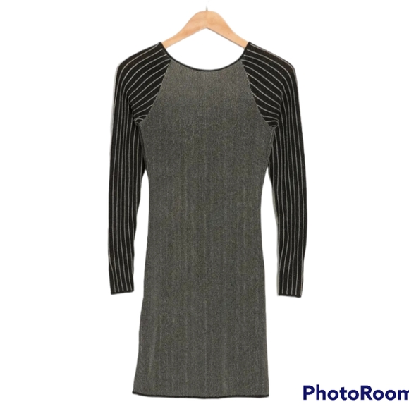 Reiss Metallic Stripe Long Sleeve Dress size L NWT - Picture 5 of 10